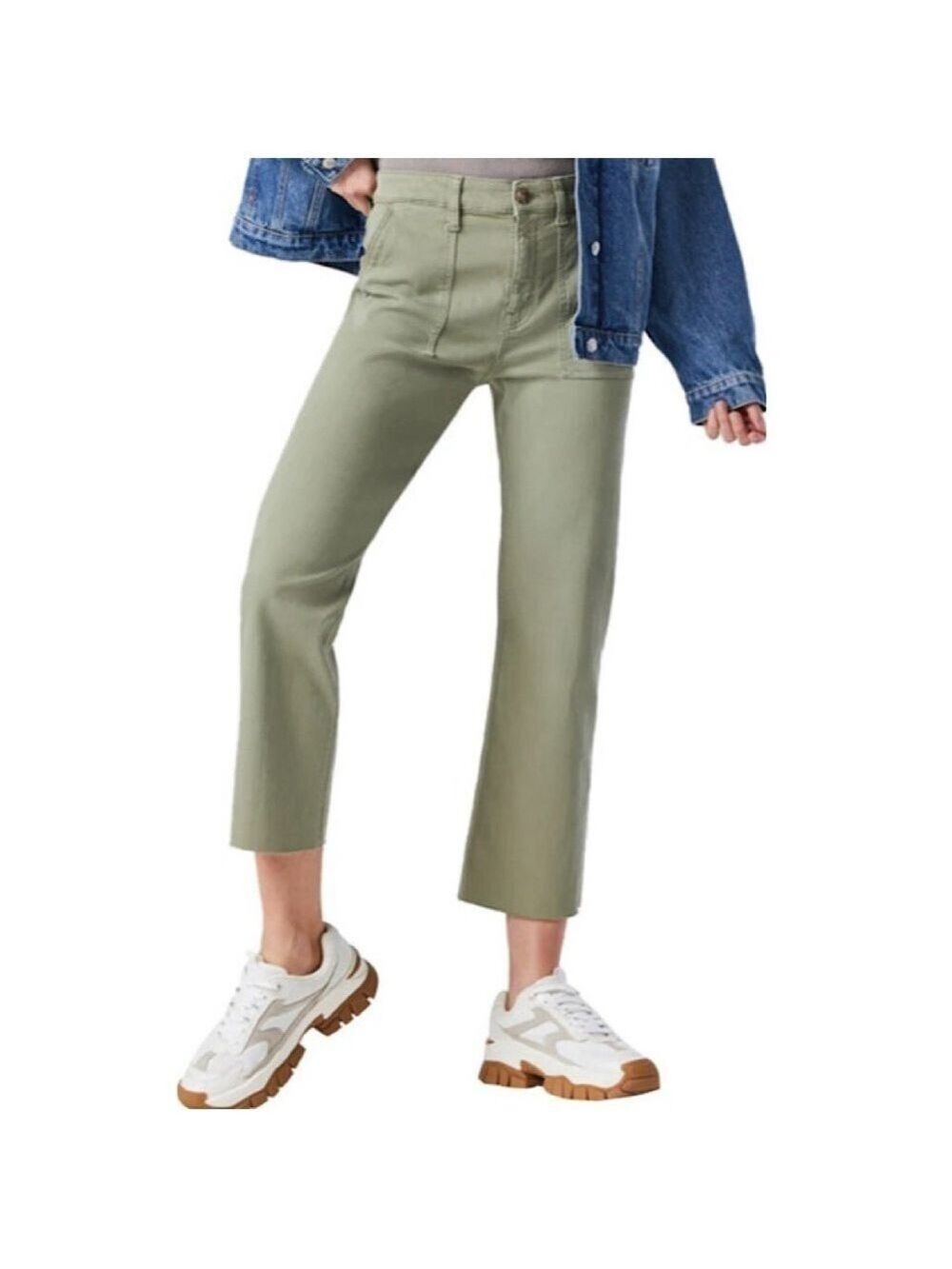 MAVI Sheila High Rise Cotton Pants/Jeans - Green, Size 23/29